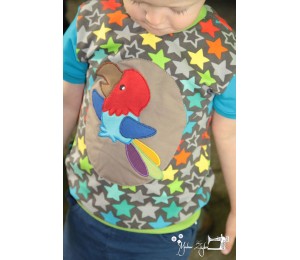 Stickdatei - Dschungeltiere Appli Papagei fliegend